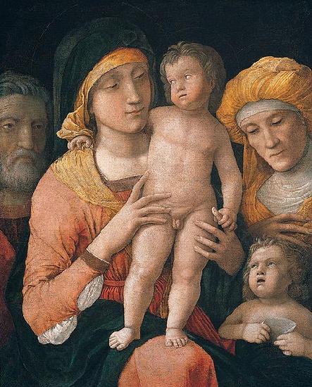 Andrea Mantegna The Madonna and Child with Saints Joseph, Elizabeth, and John the Baptist, distemper oil painting picture